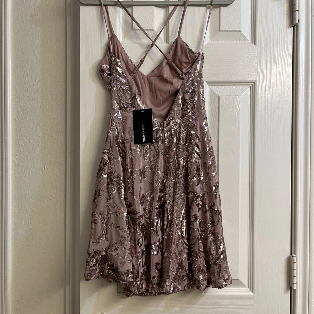 Fashion nova women’s No Rules Sequin Mini Dress -  color Mauve - Picture 9 of 14